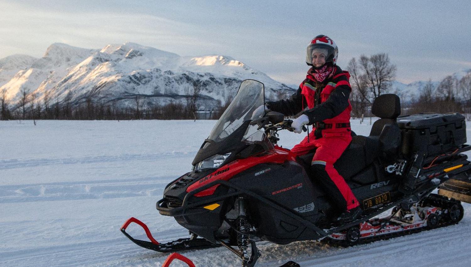 Guest on snowmobile