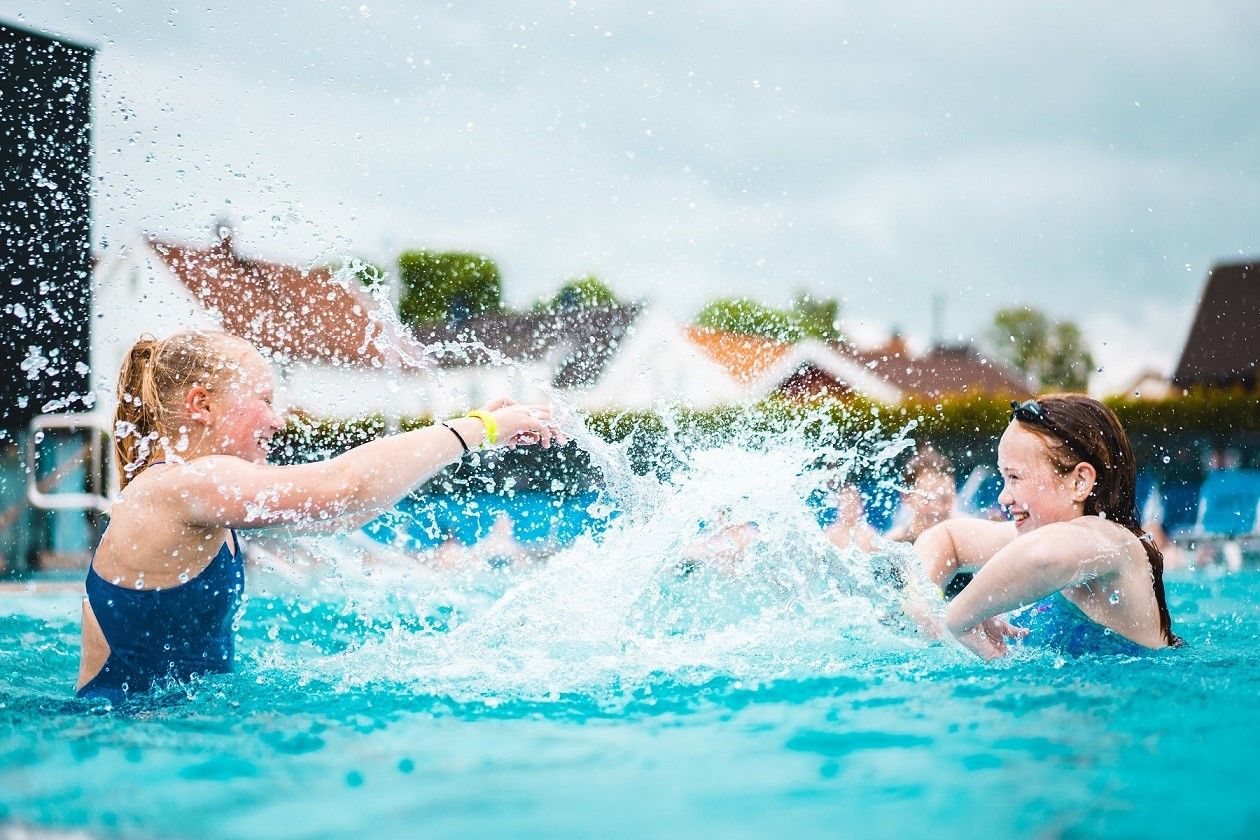 Children playing in the surface