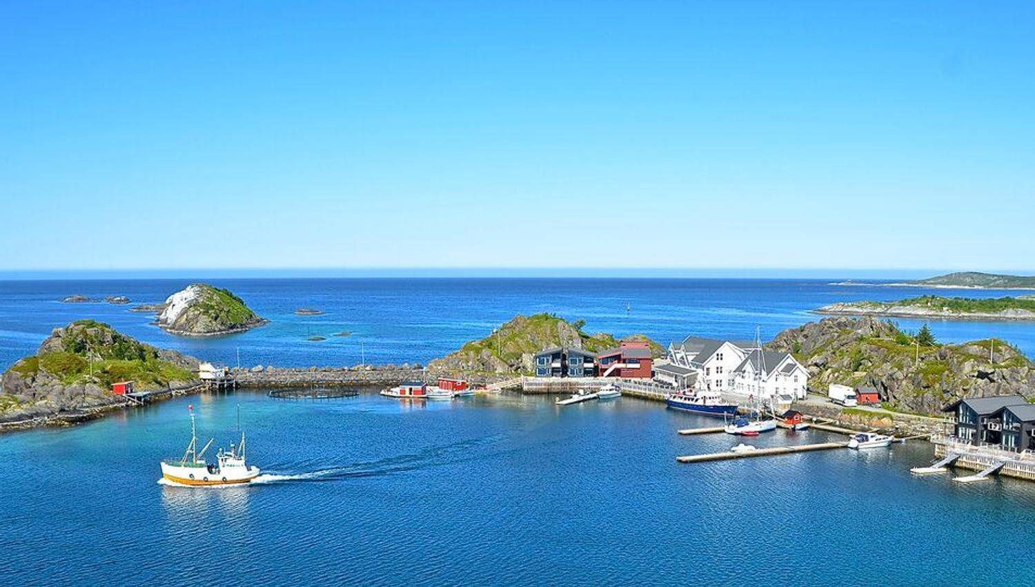 bird's eye view of the venue by the sea.