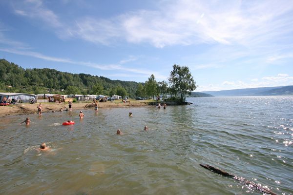 The beach at Lillehammer Camping