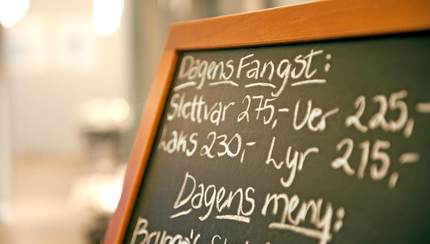 Sign with menu