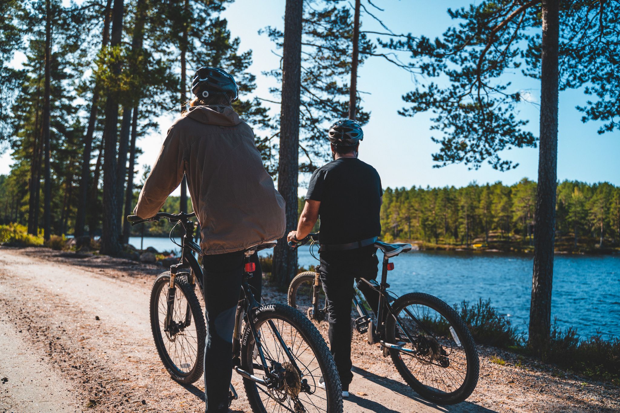 A couple with their bikes