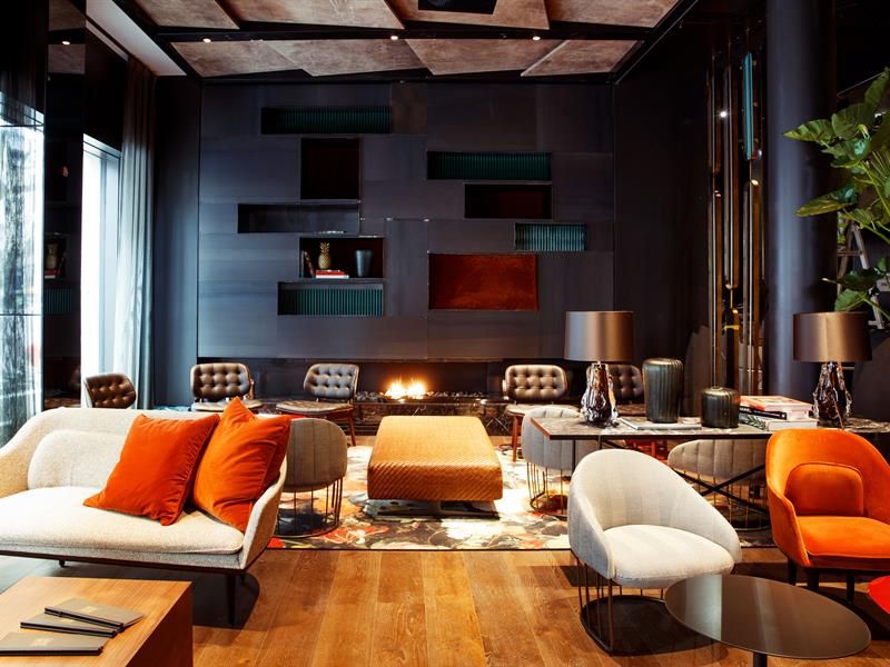 Cozy interiour with fire place