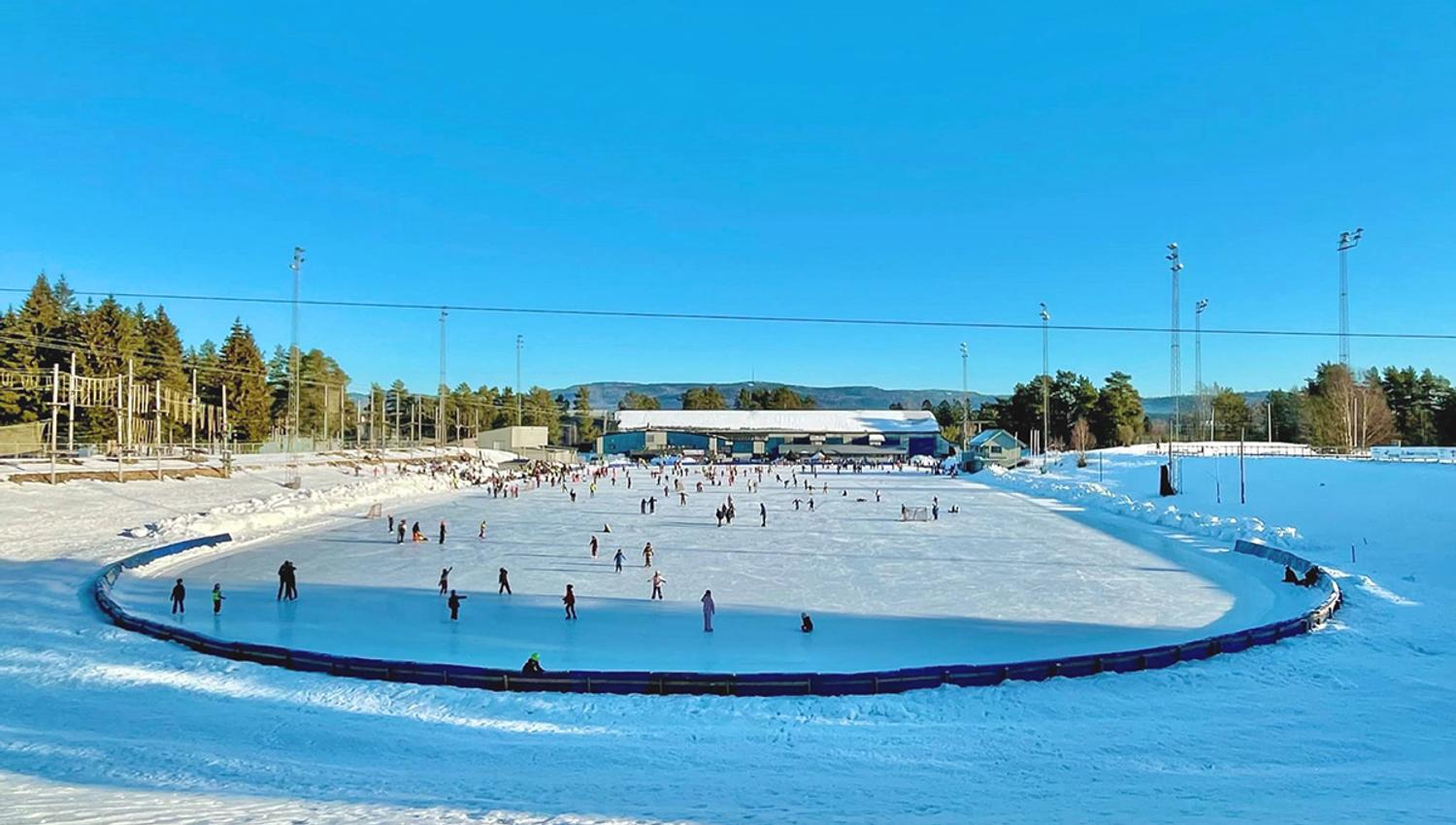 the skating rink in Skien leisure park