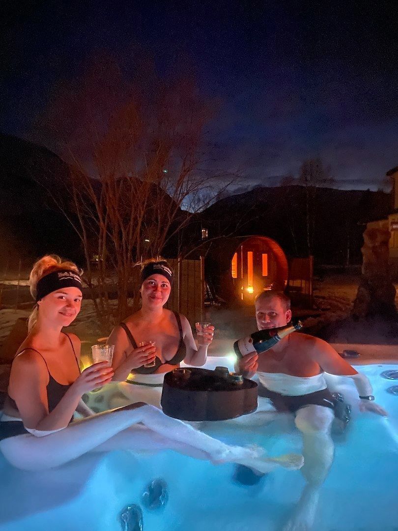 Enjoying jacuzzi at North Experience