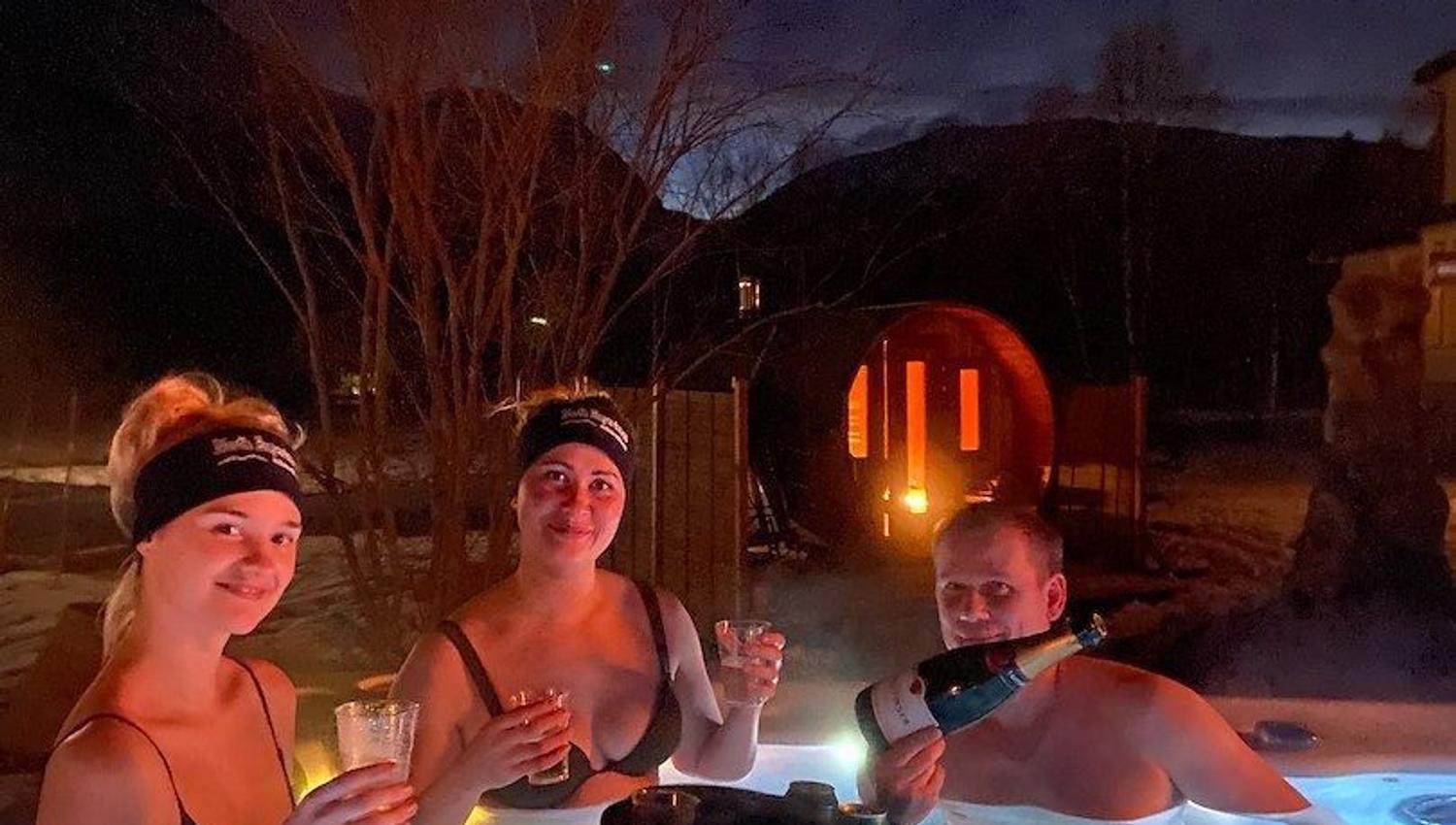 Enjoying jacuzzi at North Experience