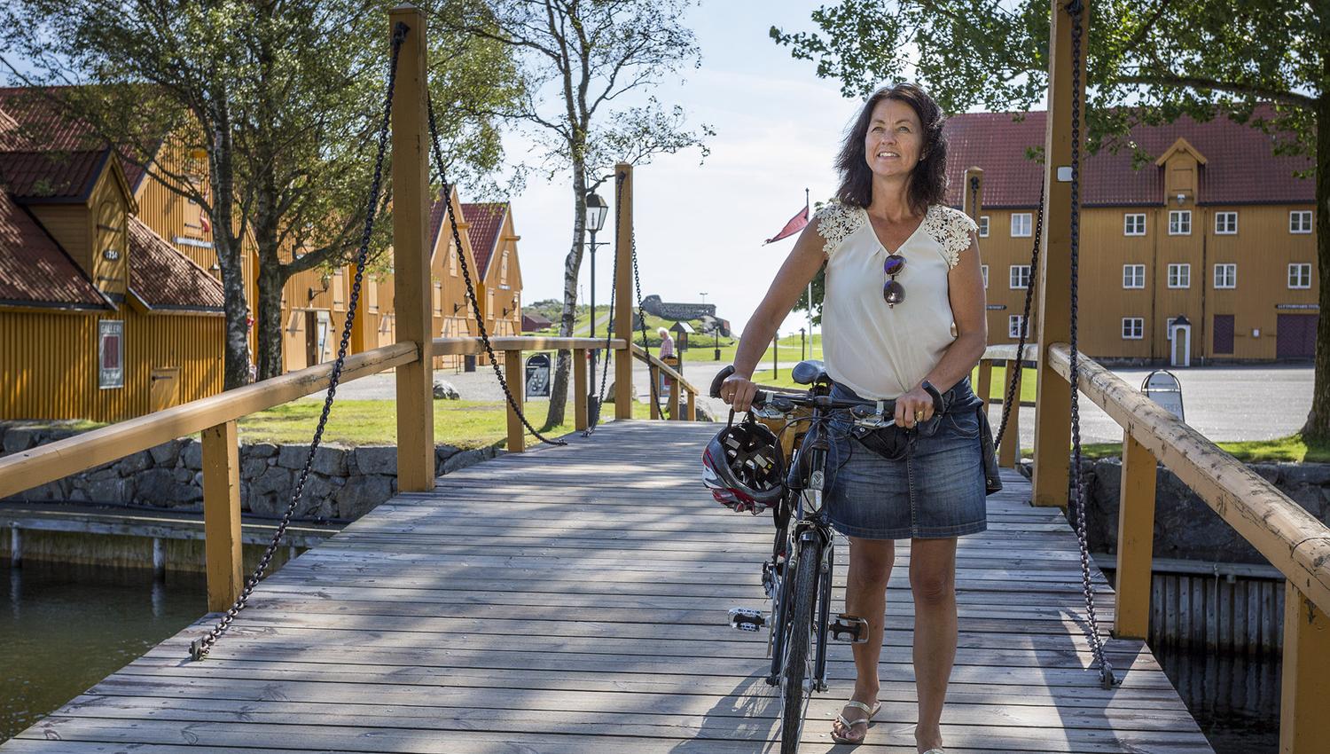 Woman on bicycle