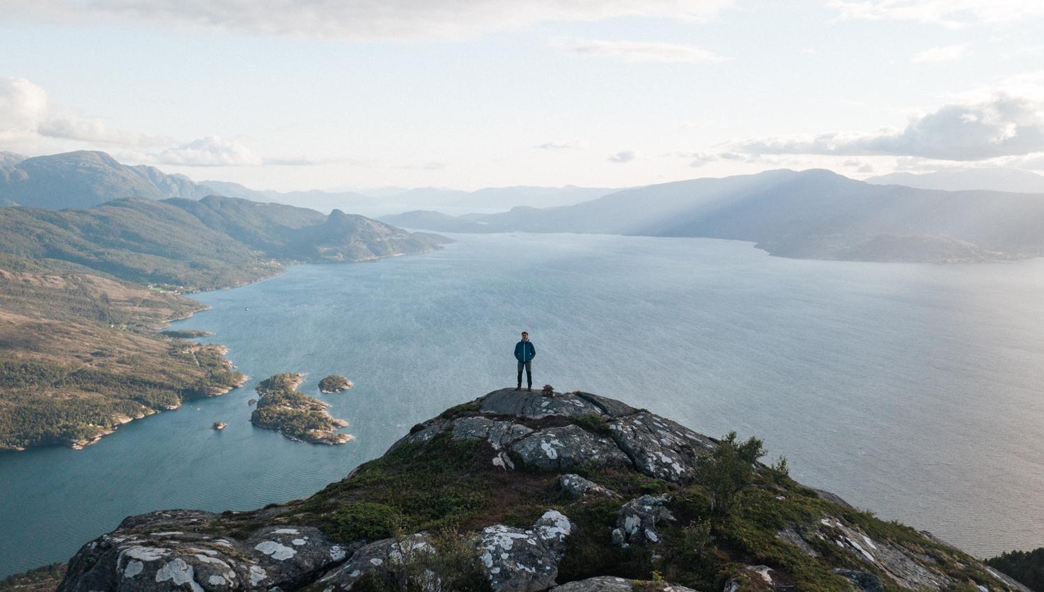 On the summit of Samlen – a spectacular viewpoint over Hardangerfjord.