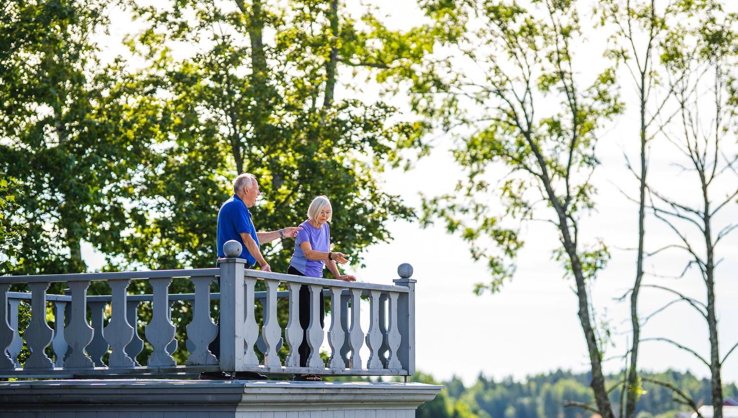 Couple by the railings