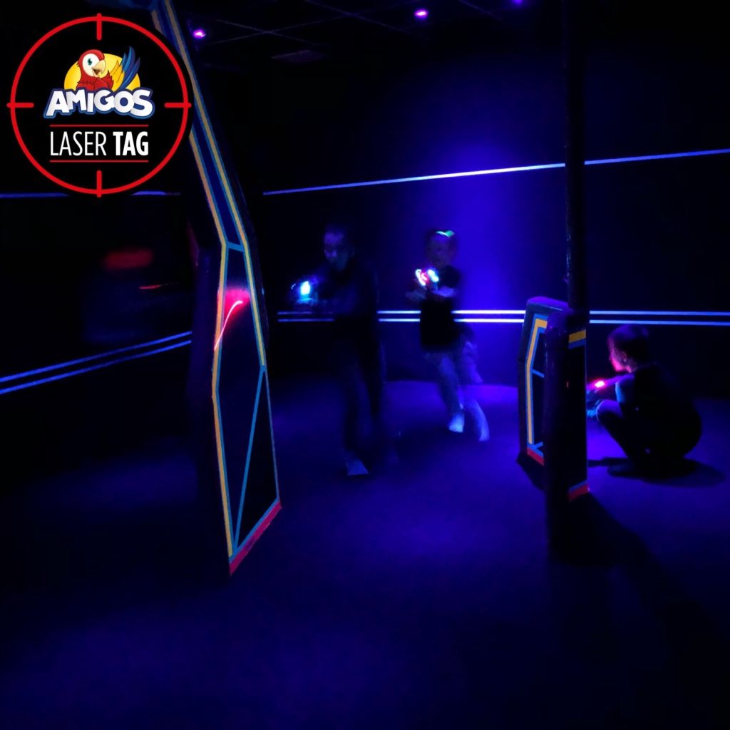 Children play laser tag