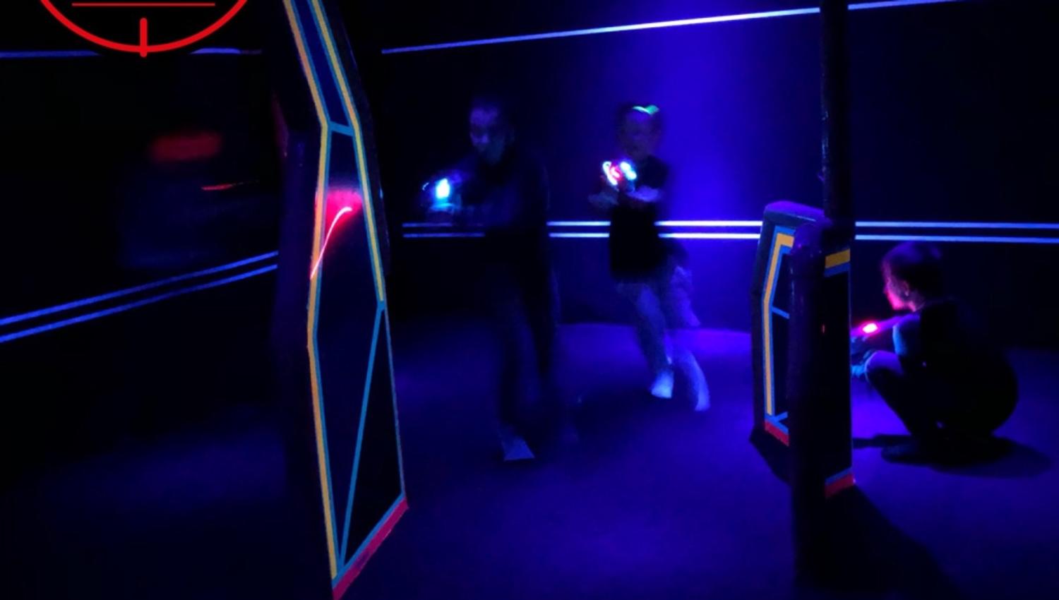 Children play laser tag