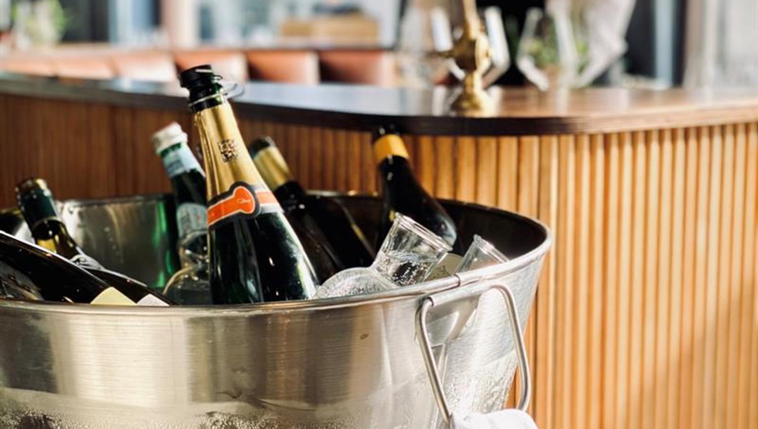 Detail of a champagne bucket