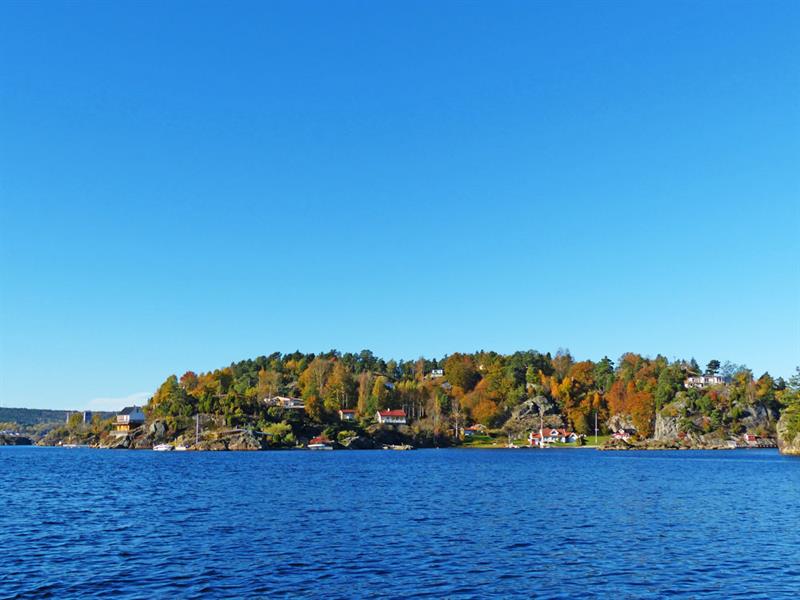 the island Håøya in Porsgrunn seen from the water 