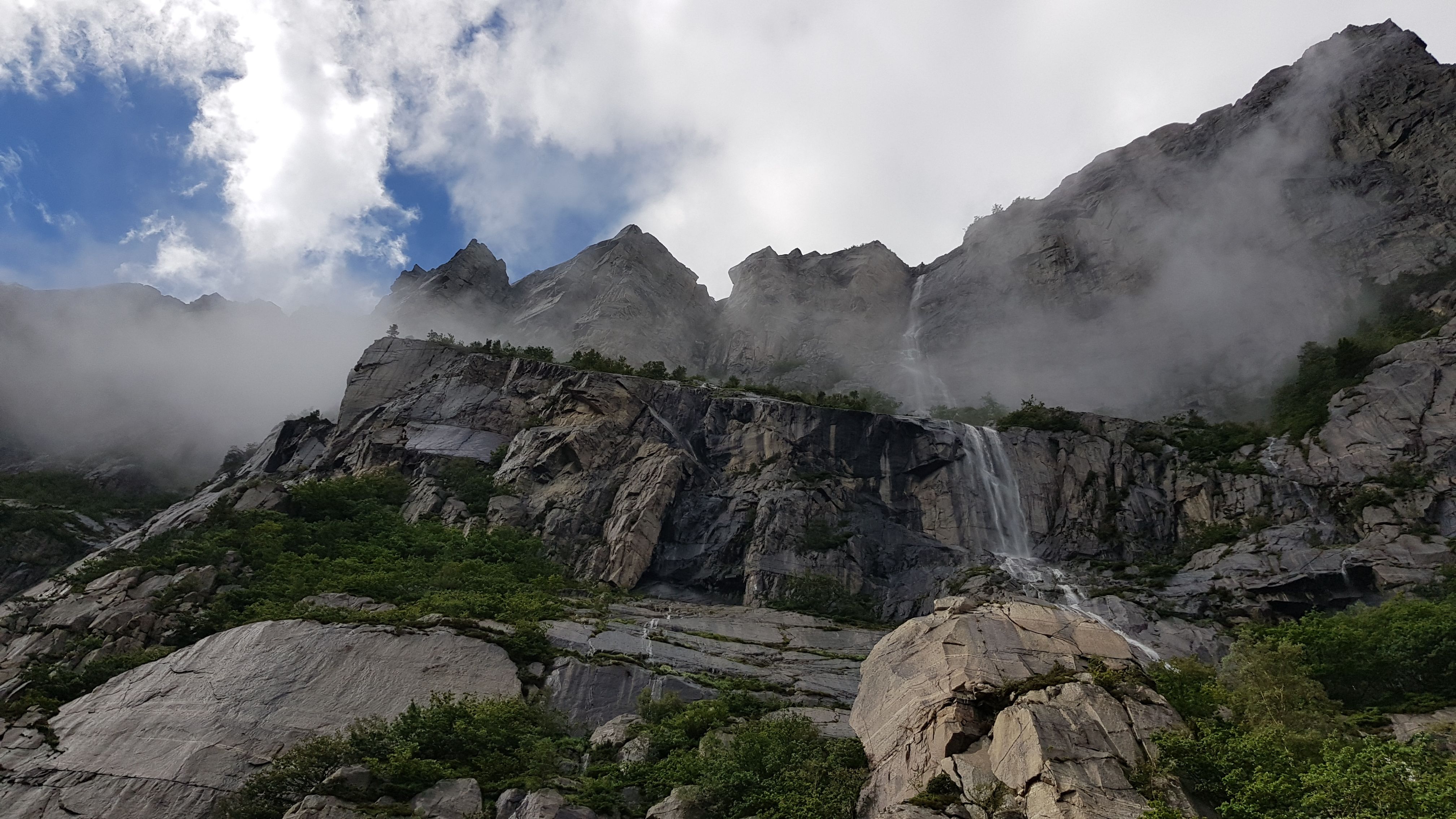 Towering, mighty rock walls in the Lysefjord
