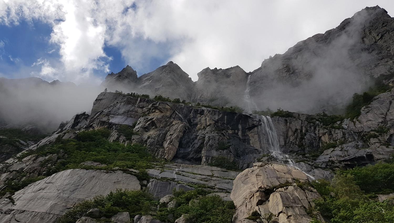 Towering, mighty rock walls in the Lysefjord