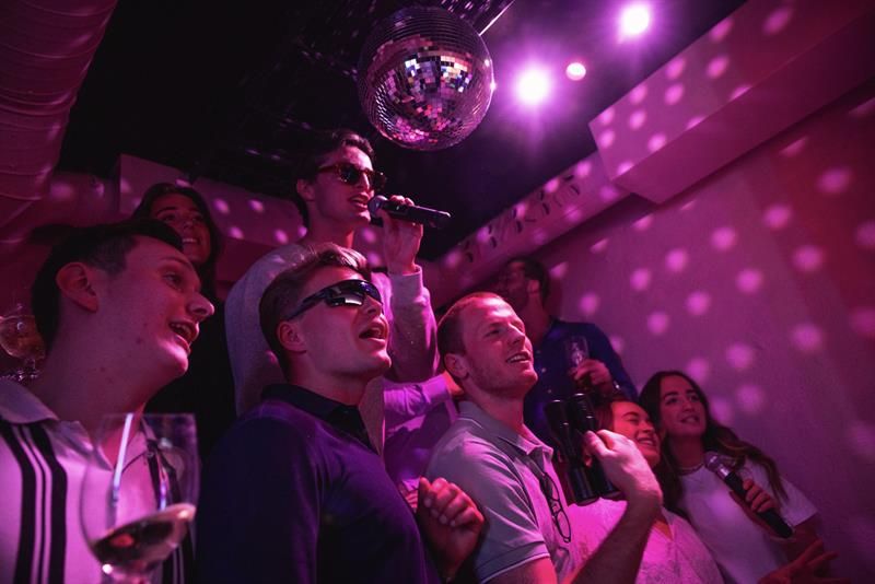 people singing karaoke