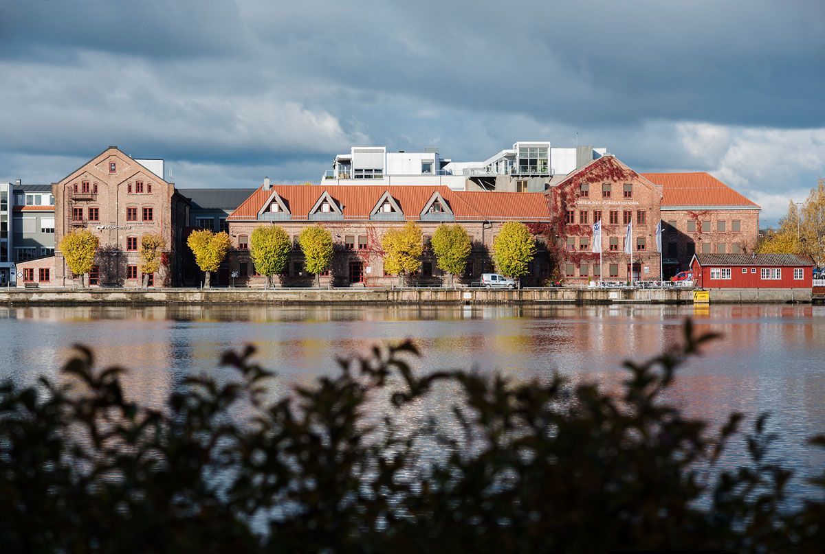 View to the porcelain factory in Porsgrunn