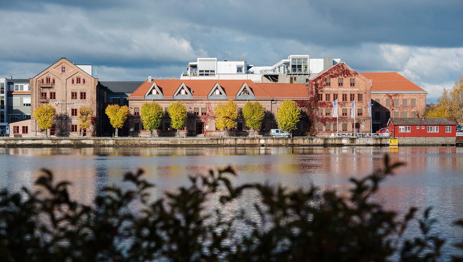 View to the porcelain factory in Porsgrunn
