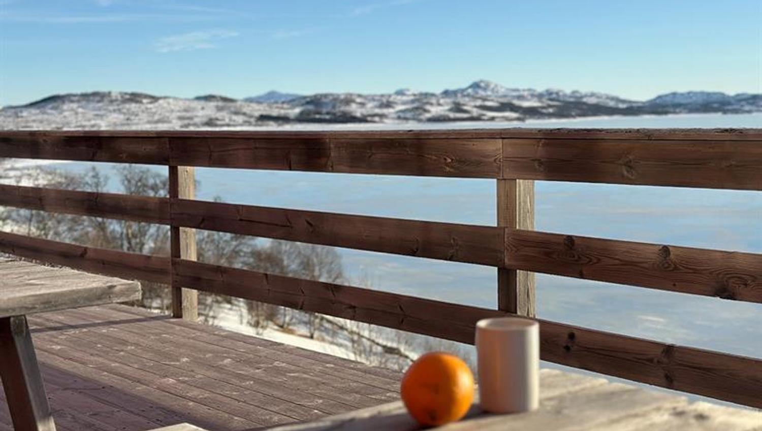 view from the terrace at Møsstrond Tourist Cabin