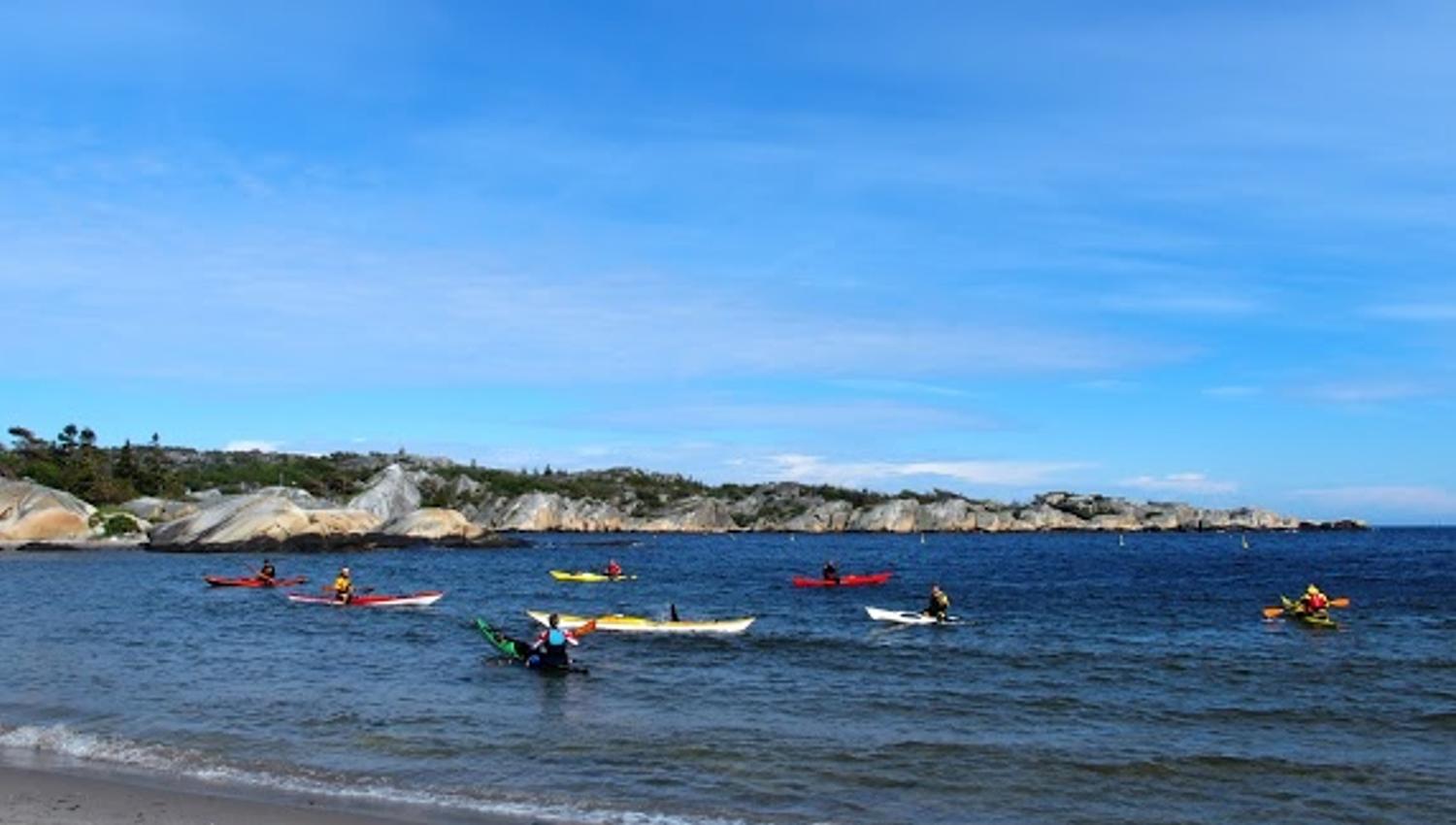 Kayaking in the sea at the beach