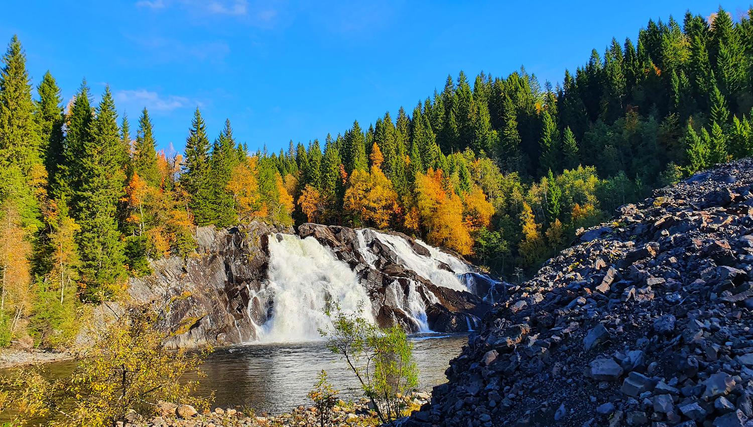 Skjækerfossen Waterfall in Vuku, Verdal