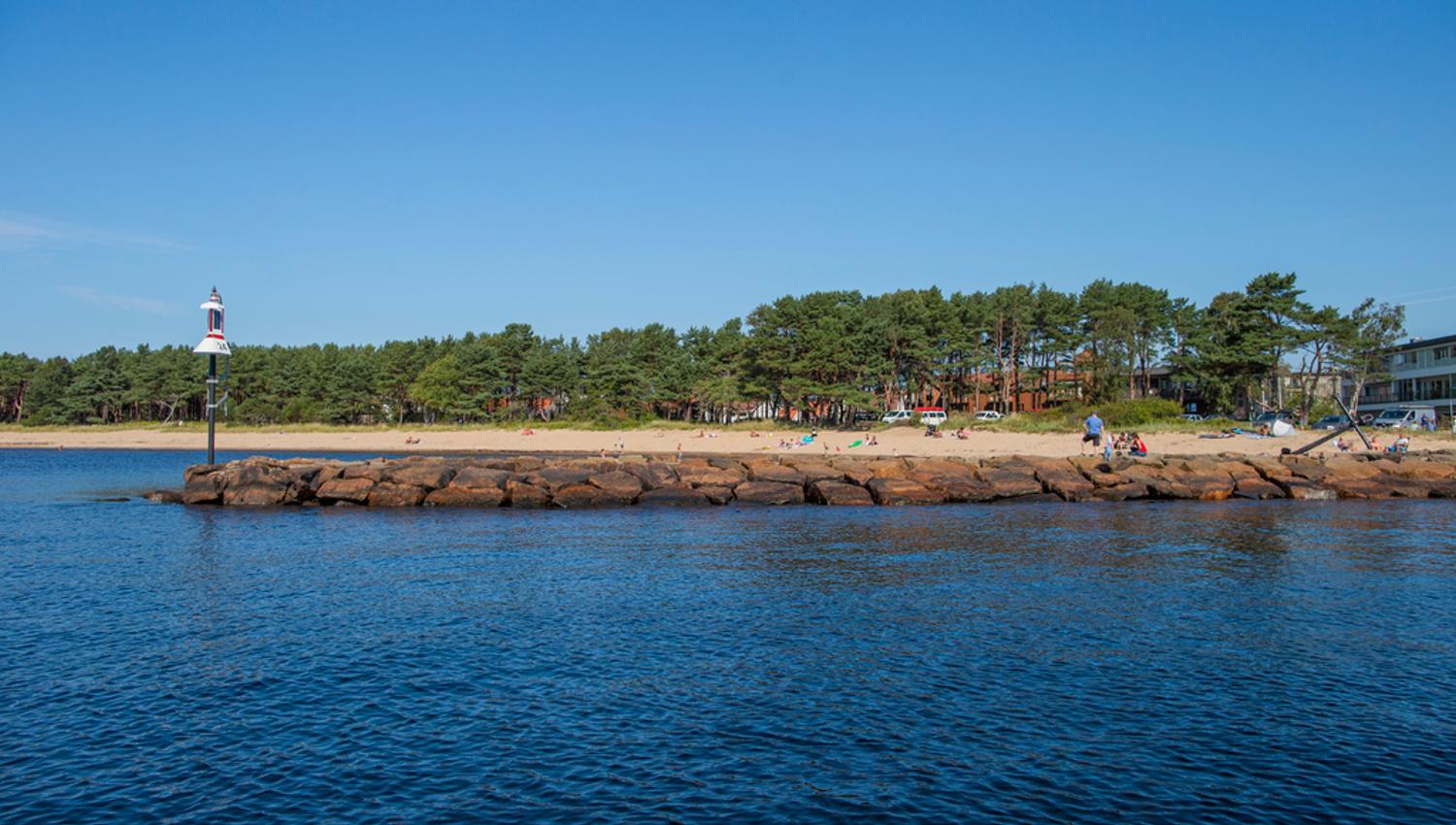 Picture from the approach to Mandal looking toward Sjøsanden and the Pier.