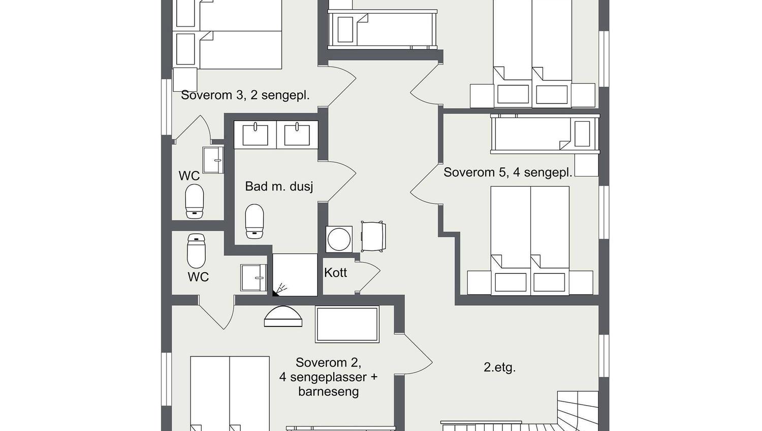 Floor plan Hafjell Gard main house