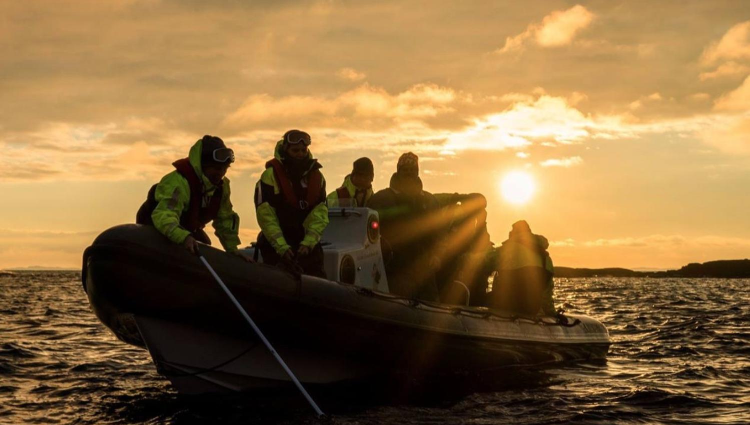 Boat trip at sunset