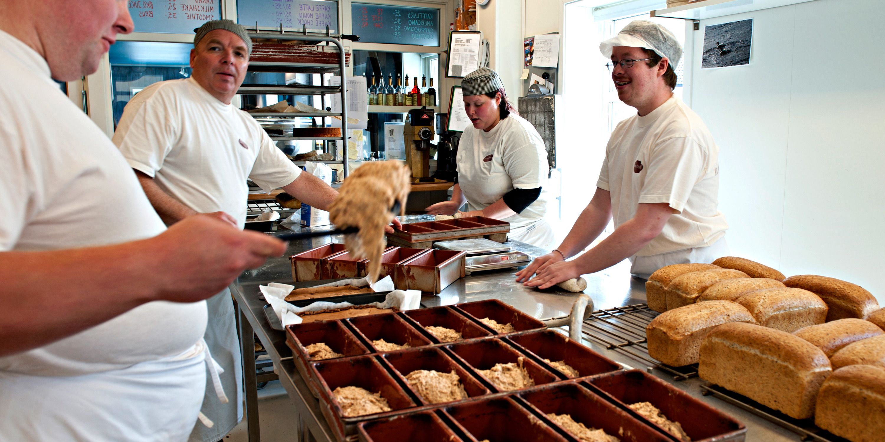 Freshly baked bread on the premises at Marens Bakery