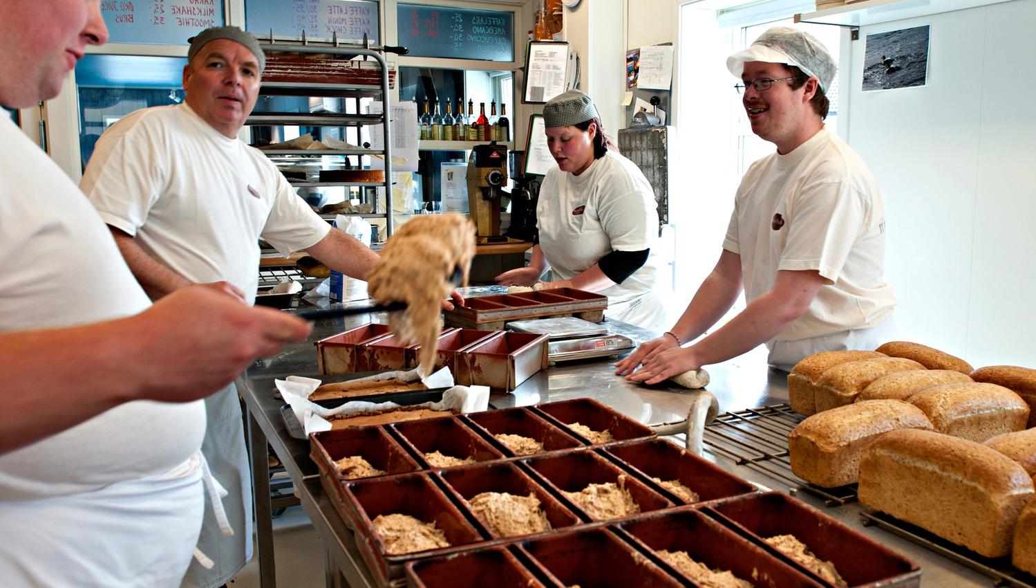 Freshly baked bread on the premises at Marens Bakery
