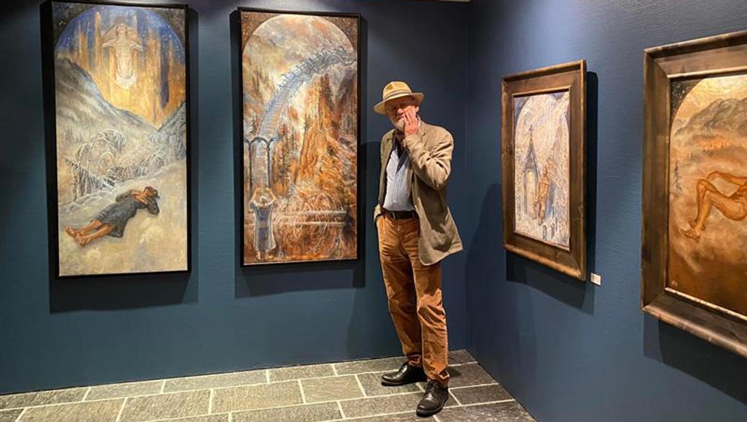 Karl Erik Harr med Draumkvedet utstilling på Grimdalen