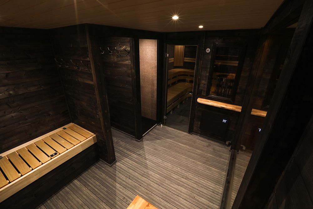living room on the sauna boat Melvin in Porsgrunn 