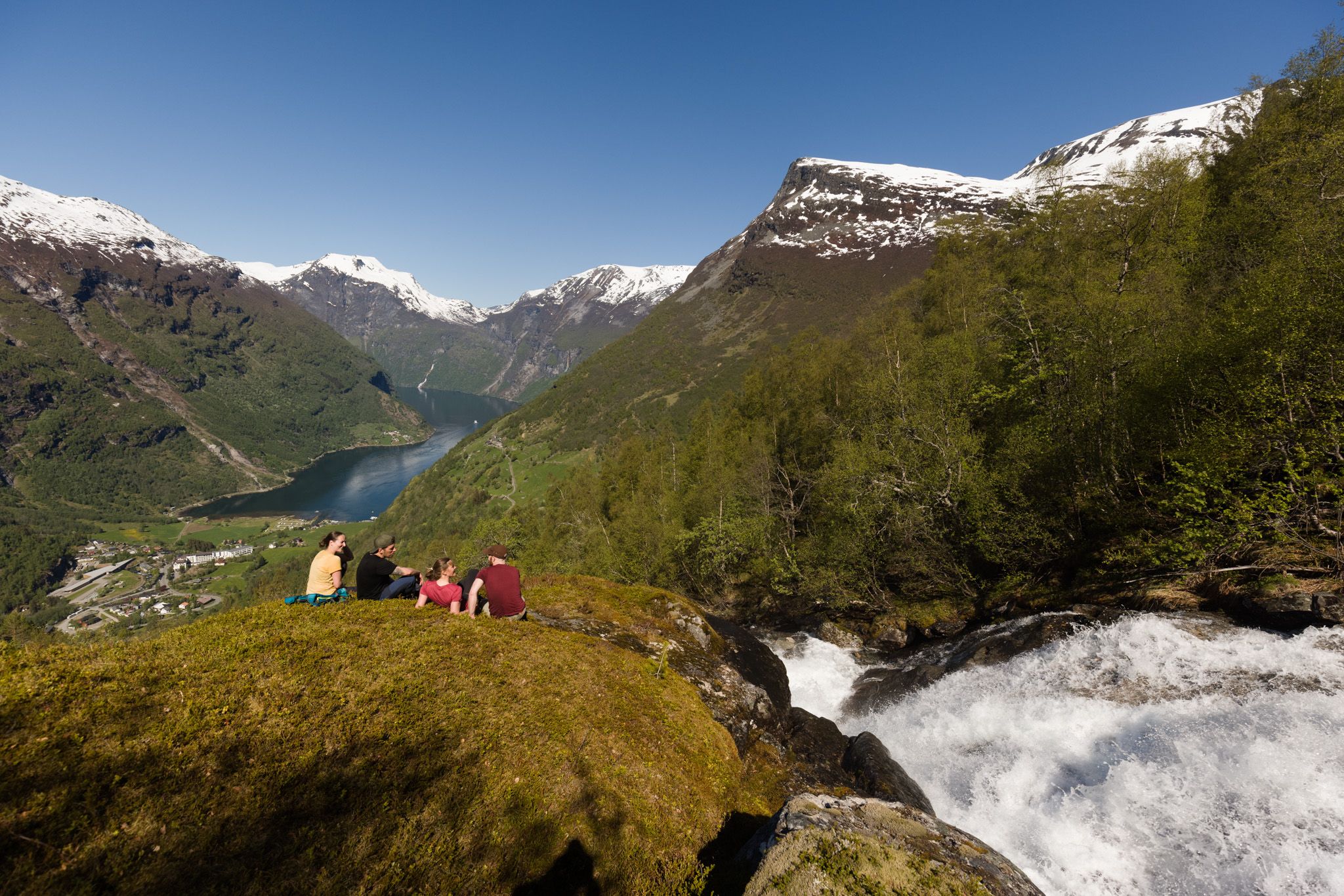Einwandfreier Blick auf den Geirangerfjord