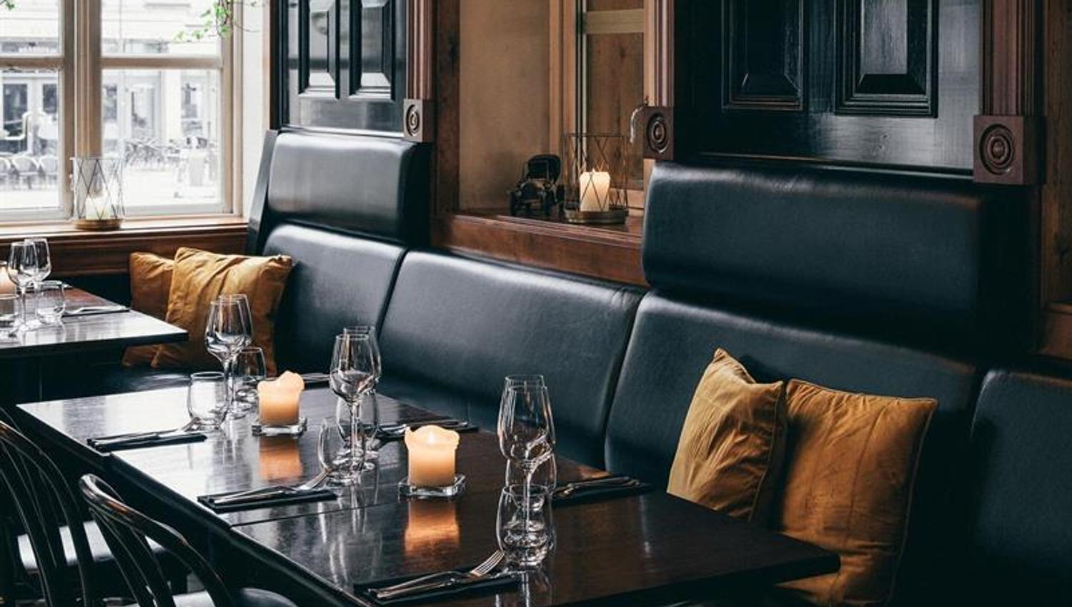 Seating section in nice surroundings.