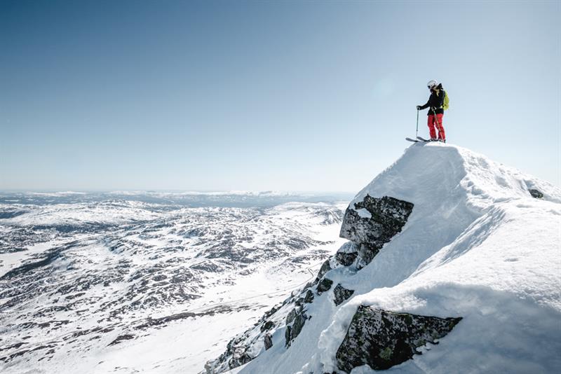 skiing from Mount Gaustatoppen
