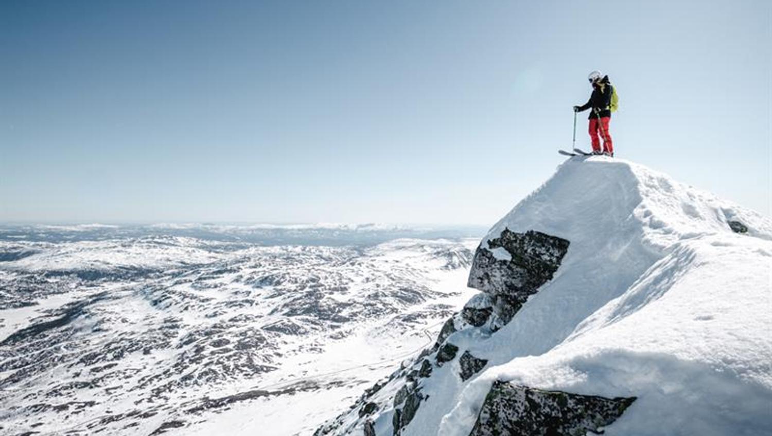 skiing from Mount Gaustatoppen