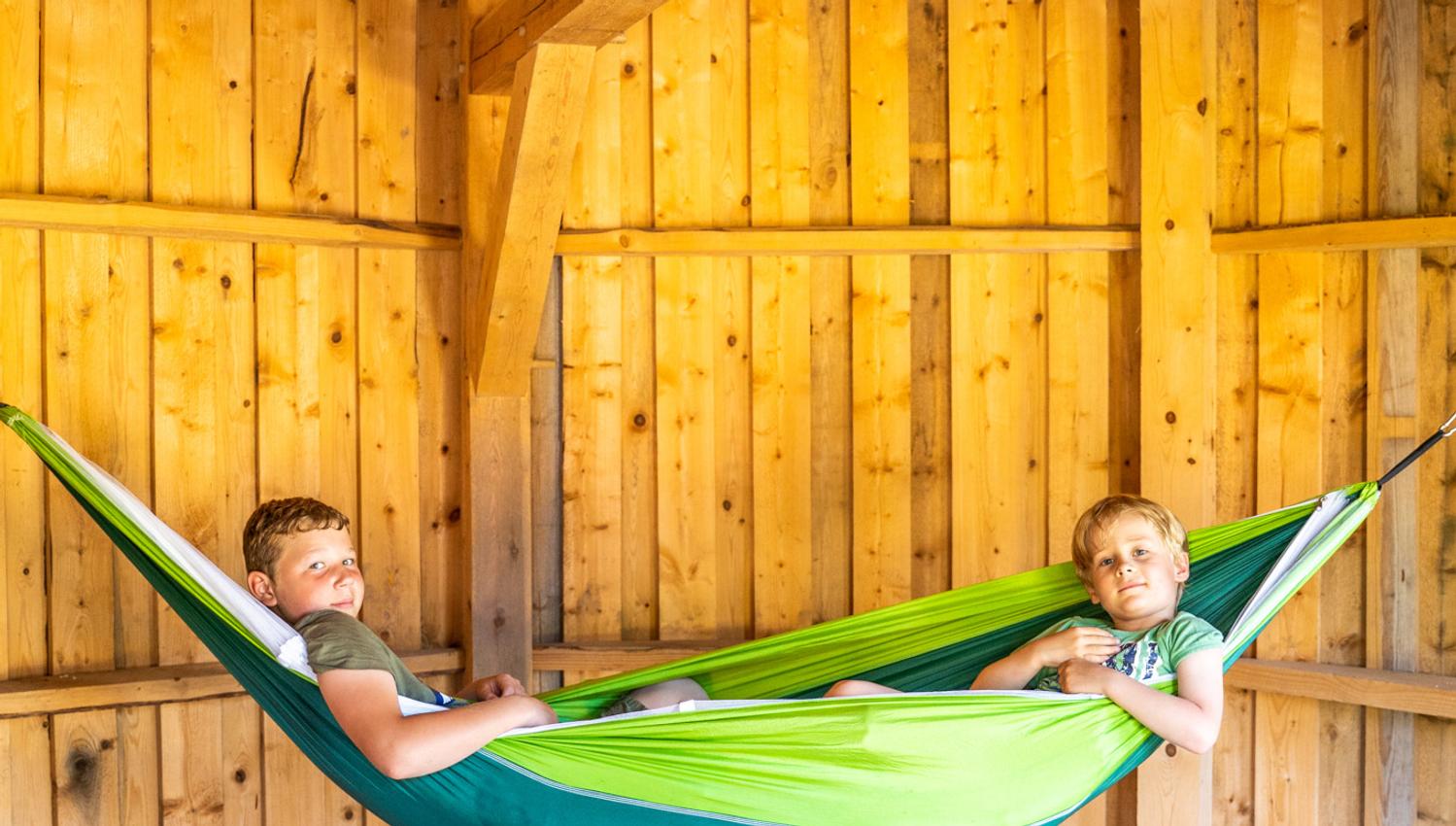 Boys in a hammock