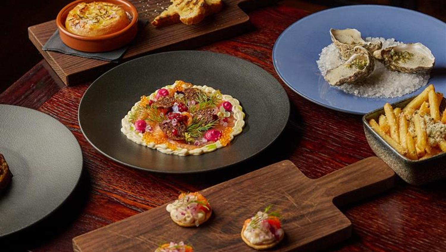 Detail of various dishes
