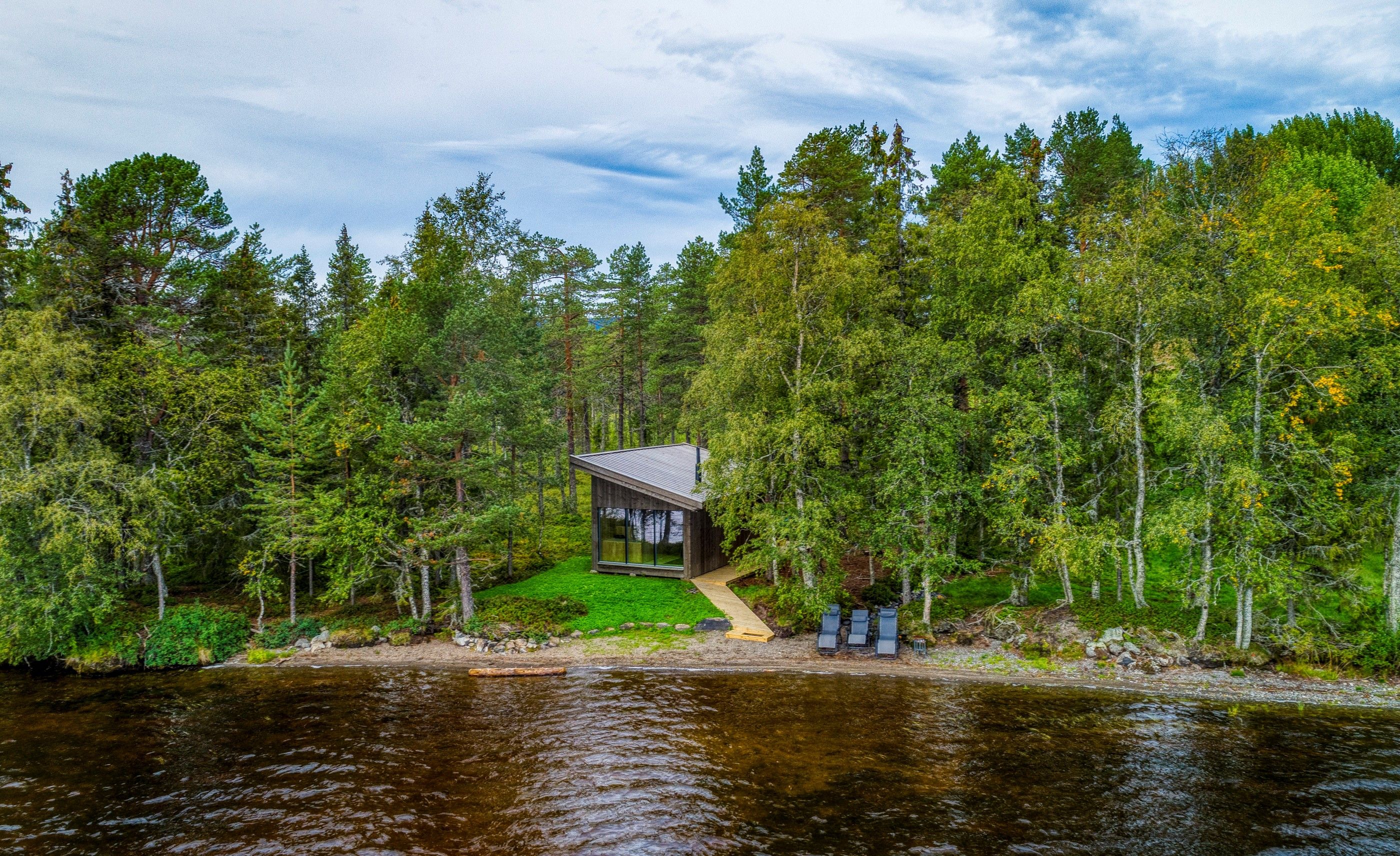 Sauna at Mesna in summer.