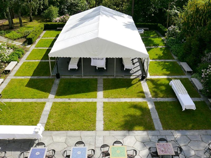 The garden is used for large parties