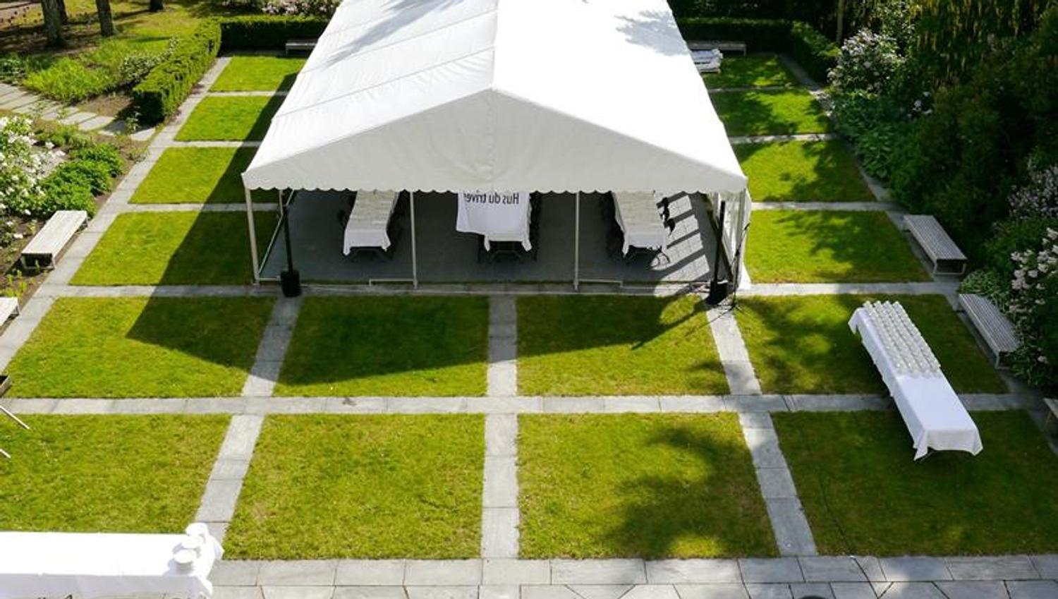 The garden is used for large parties