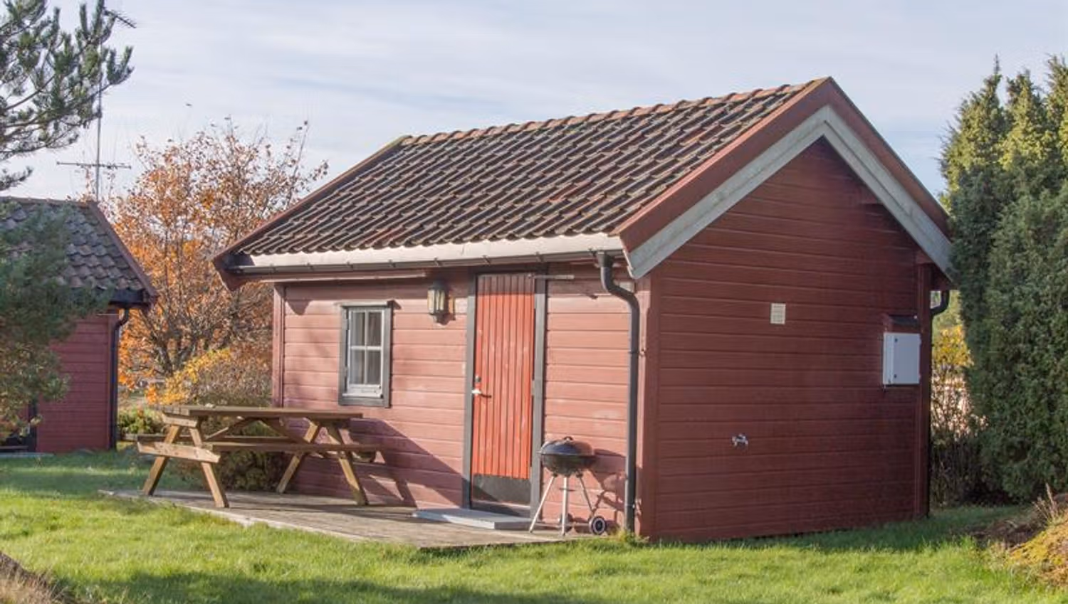 en rød hytte