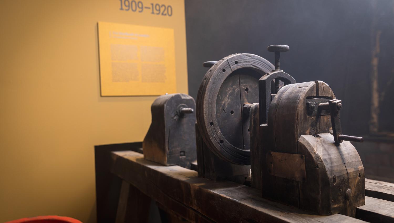 Old factory equipment for knife making.