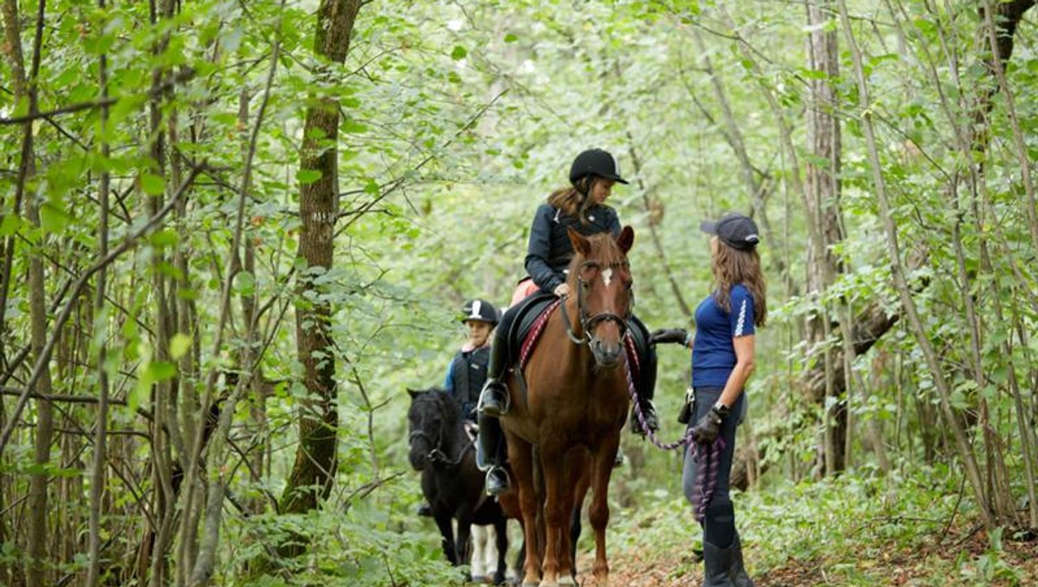 Girl on horse in the forest of Bygdø Kongsgård. Photo
