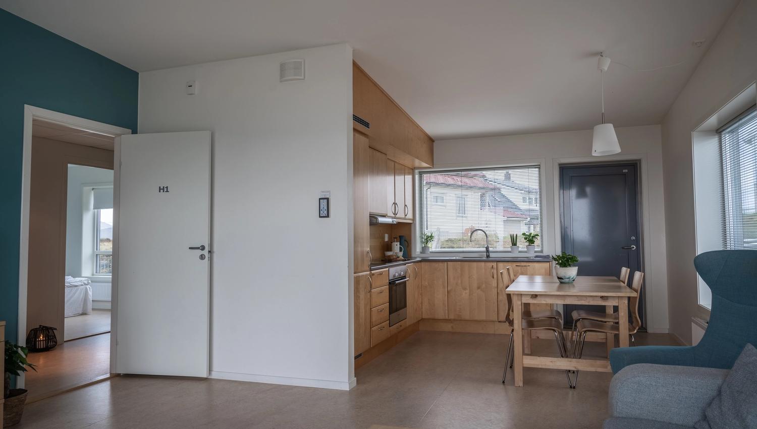 Koslig kjøkkenkrok med spiseplass