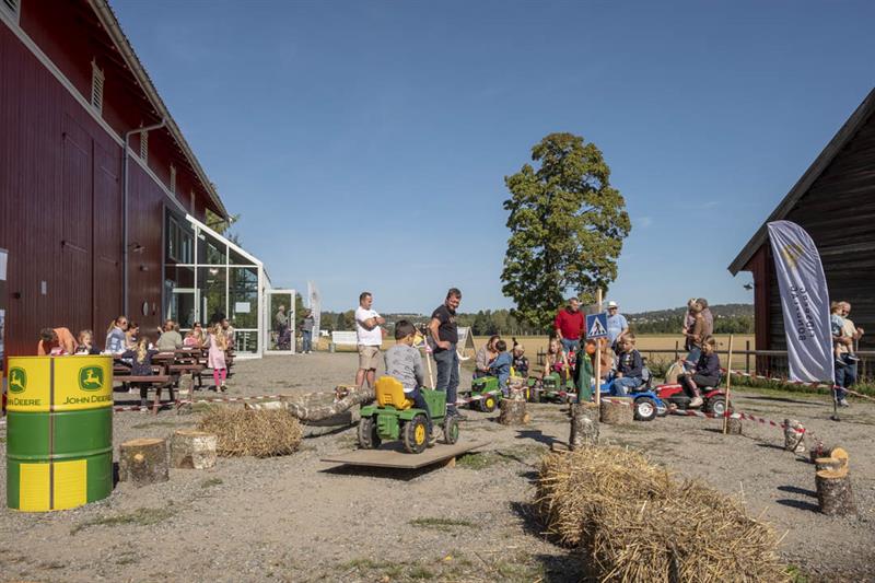 People having fun on farm