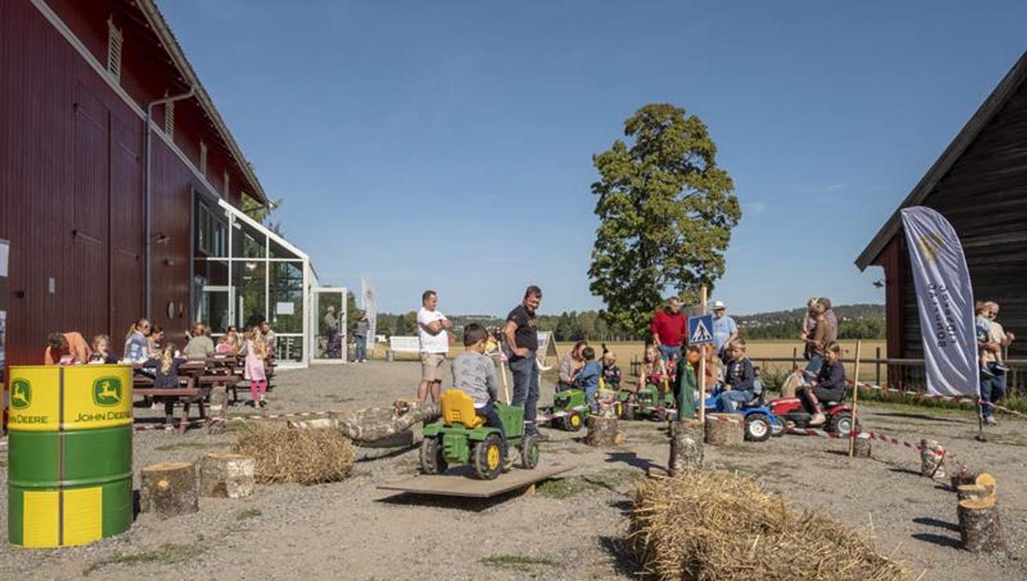 People having fun on farm