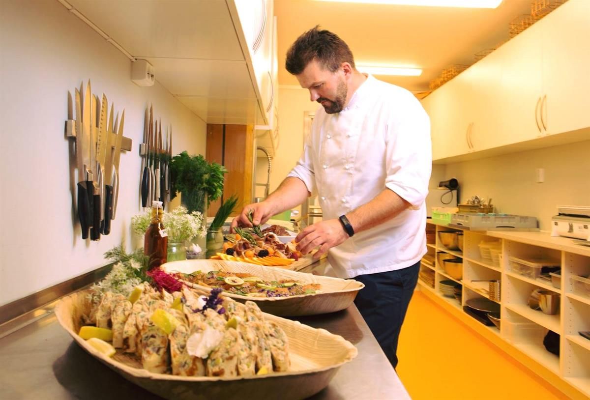 Chef preparing local food 