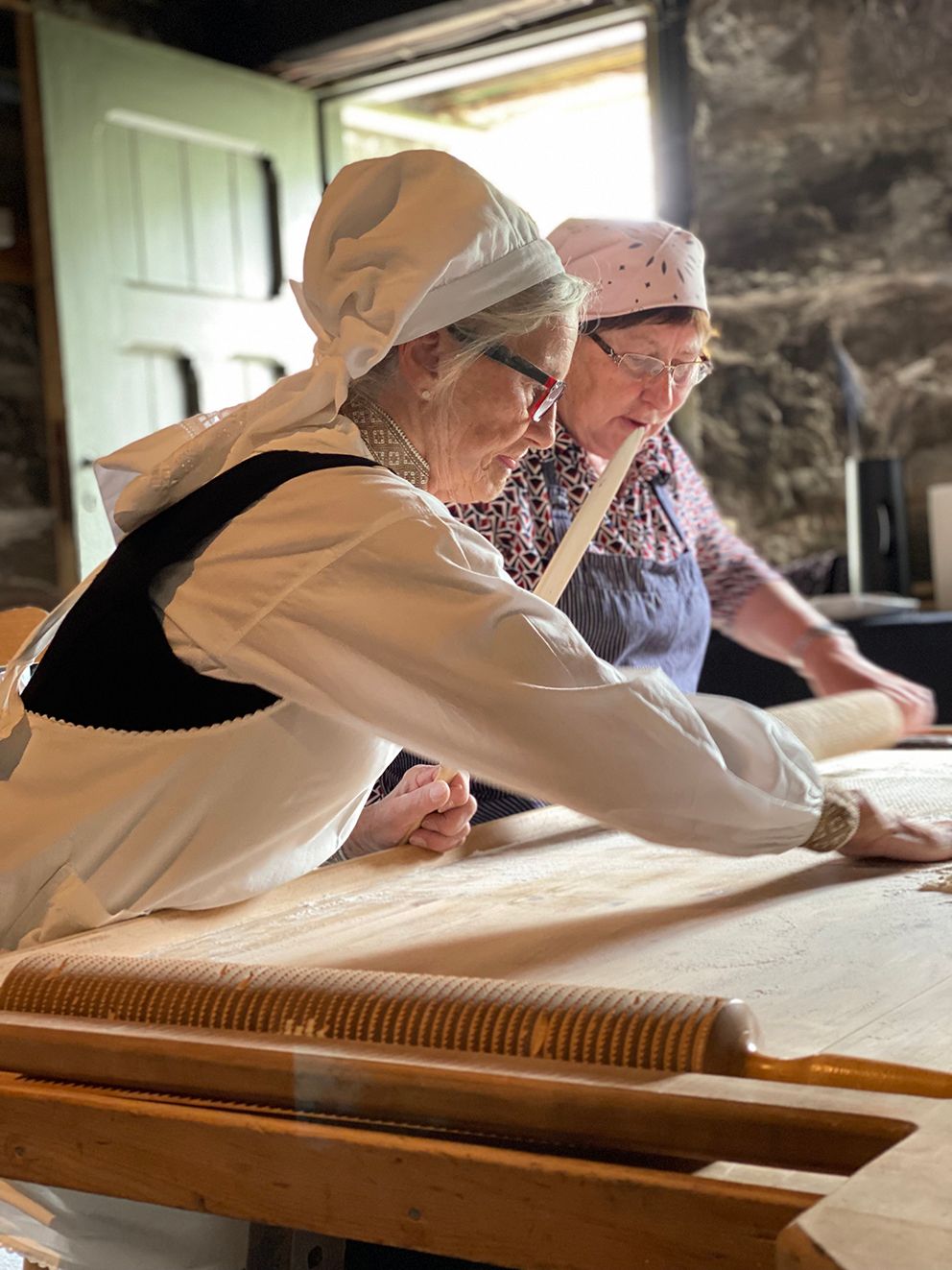Two women baking 