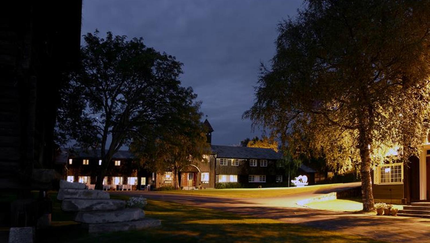 Lysebu grounds during night time. Photo